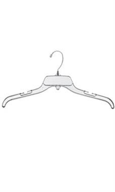 Medium Weight Break-Resistant 17 inch Clear Plastic Dress Hangers