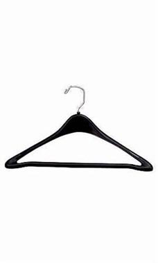 17 inch Contoured Black Plastic Suit Hangers