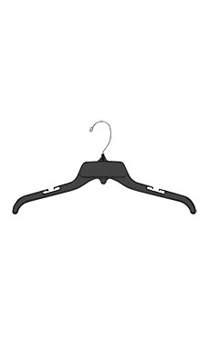 Heavy Weight Break-Resistant 17 inch Black Plastic Dress Hangers