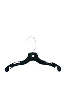 12 inch Black Plastic Children's Dress Hangers