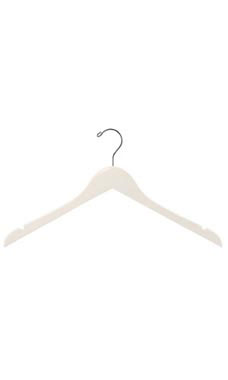 17 inch Ivory Wood Dress Hangers