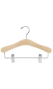 SSWBasics 12 inch Wood Childrens Skirt and Pants Hangers Case of 50