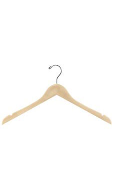 17" Natural Wood Dress Hangers