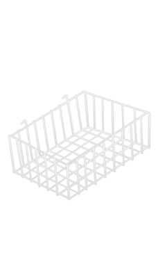 White Mini-Grid Baskets - 12" x 8" x 4"