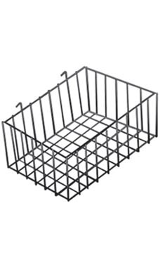 Black Mini-Grid Baskets - 12" x 8" x 4"