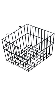 6 Gridwall Wire Slant Baskets Black Grid Slatwall Pegboard 12" x 12" x 8" 4" H