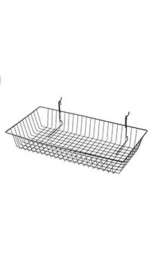 24 x 12 x 4 inch Black Mini Grid Basket for Slatwall & Wire Grid