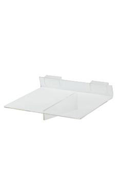 10 x 8 inch Clear Acrylic Shelf for Slatwall or Wire Grid