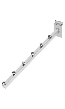 6-Ball Waterfall Faceout Tube for Slatwall - Chrome