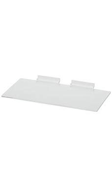 6''W x 12''L, 1/8" Plastic Shelves for Slatwall- Clear