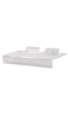 4"x10"x1/8" Plastic Shelves with Sign Holders- Clear