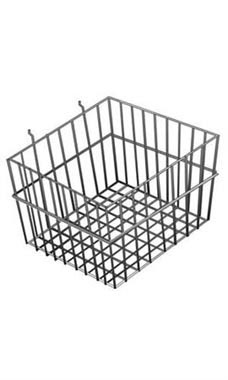 12''x 12"x 8" Wire Slatwall Basket- Black