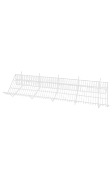 White Downslope Shelves for Slatwall or Pegboard - 48