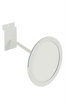 Circular White Faceout Sign Holder for Slatwall