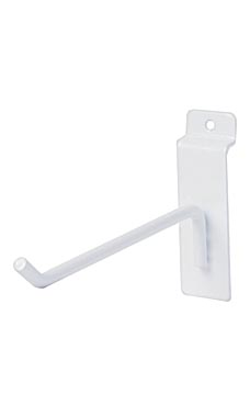 6 inch White Peg Hook for Slatwall