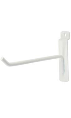 8 inch White Peg Hook for Slatwall