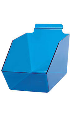 6 x 5 ½ x 9 ½ inch Clear Blue Plastic Dump Bin