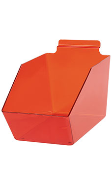 6 x 5 ½ x 9 ½ inch Clear Red Plastic Dump Bin