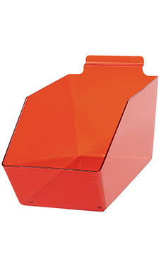 6 x 5 ½ x 11 ½ inch Clear Red Plastic Dump Bin