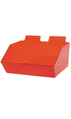 12 x 5 ½  x 9 ½ inch Clear Red Plastic Dump Bin  