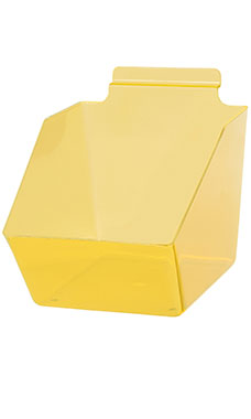6 x 5 ½ x 7 ½ inch Clear Yellow Plastic Dump Bin