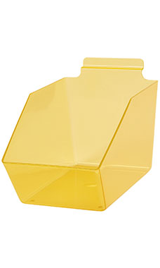 6 x 5 ½ x 9 ½ inch Clear Yellow Plastic Dump Bin 