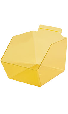 6 x 5 ½ x 11 ½ inch Clear Yellow Plastic Dump Bin 
