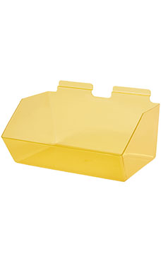 12 x 5 ½  x 9 ½ inch Clear Yellow Plastic Dump Bin