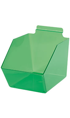 6 x 5 ½ x 9 ½ inch Clear Green Plastic Dump Bin