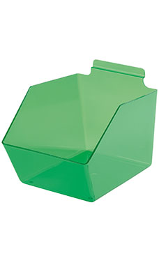 6 x 5 ½ x 11 ½ inch Clear Green Plastic Dump Bin