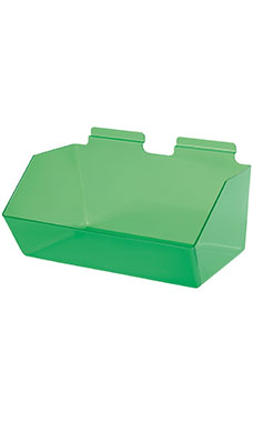 12 x 5 ½  x 9 ½ inch Clear Green Plastic Dump Bin