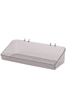 12 x 3 x 6 ½ inch Clear Gray Plastic Tray
