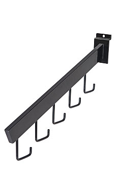 Black 5 J-Hook Dimensional Waterfall Faceout for Slatwall | SSW