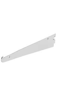 12 inch Chrome Metal Shelf Bracket for Slotted Standard - ½ inch slots 1 inch on center