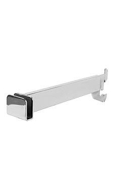 12 inch Chrome Dimensional Hangrail Bracket for Slotted Standards - 1 inch slots 2 inch on center