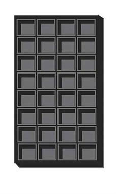 32 Section Black Flocked Tray Inserts