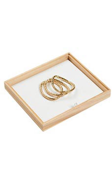 7 ½ x 8 ½ x 1 inch Natural Wood Jewelry Tray