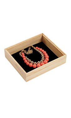 8 ½ x 7 ½ x 2 inch Natural Wood Jewelry Tray