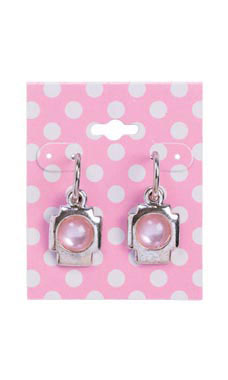 Earring Card Pink With Dots