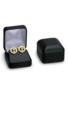 Black Faux Leather Earring Jewelry Boxes