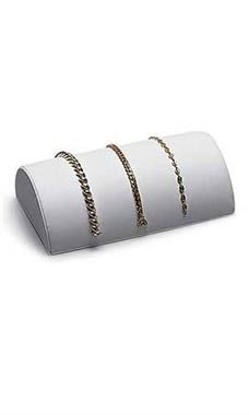 Steel Grey Leatherette Half-Moon Bracelet Display, jewelry display sets  wholesale