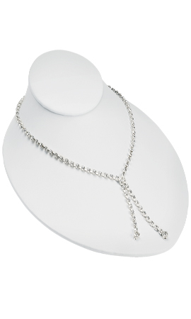 White Faux Leather Necklace Bust