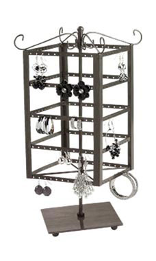 Raw Steel Small Tiered Square Jewelry Carousel