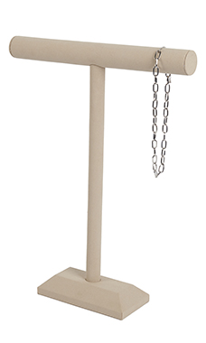 Large - Khaki Faux Suede T-Bar Display