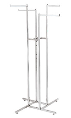 Chrome 4-Way Clothing Rack with Straight Arms