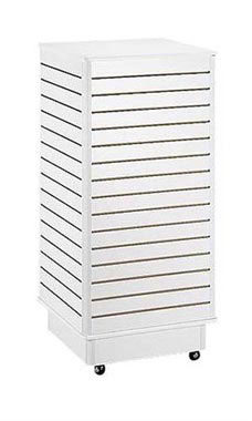 Slatwall Tower with Rolling Base- white