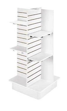 4-Panel Slatwall Tower with Base- White