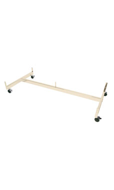 Made to Order 48"L Wire Grid Gondola Base with Casters - Stoney White Made to Order 48"L Wire Grid Gondola Base with Casters - Stoney White
