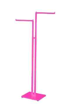 Semi-Custom Hot Pink 2-Way Clothing Rack with Straight Arms
