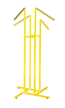 Made to Order Bright Yellow 4-Way Rack with Slant Arms